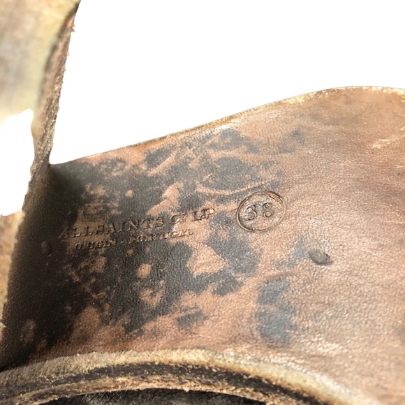 AllSaints Aster Leather Peep toe Booties 38 - Picture 8 of 8